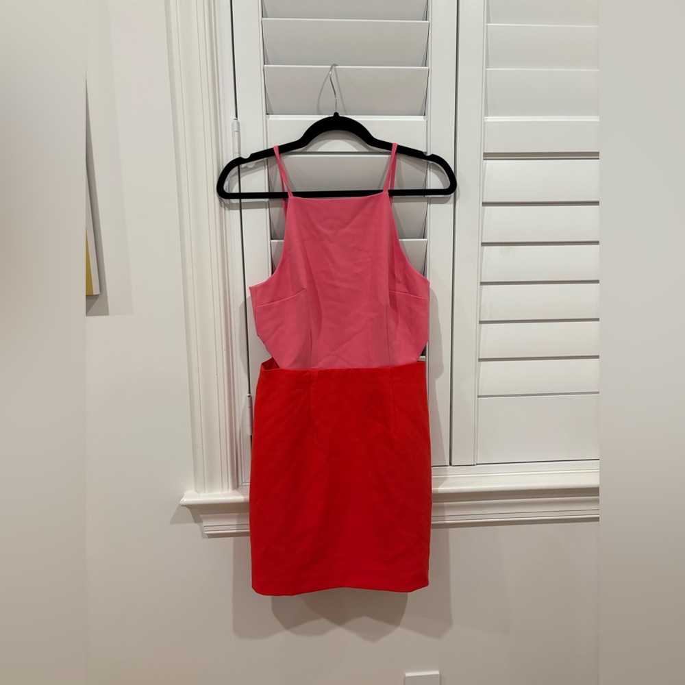 French Connection - Pink and Red Sleeveless Dress